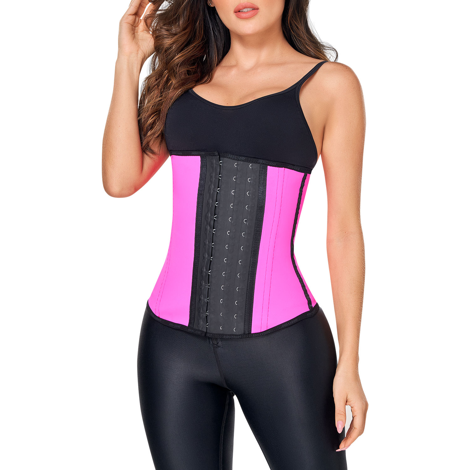 Foto 3 | Cinturilla Deportiva Larga 3 Broches Látex Mujer Color Fucsia
