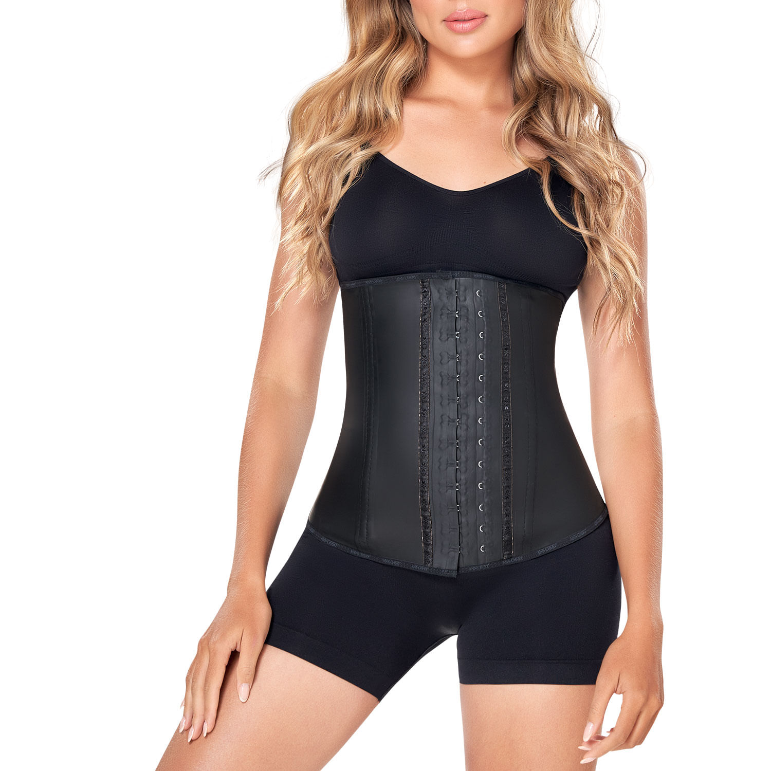 Foto 4 pulgar | Cinturilla 2 Broches Látex Ann Chery Negra para Mujer