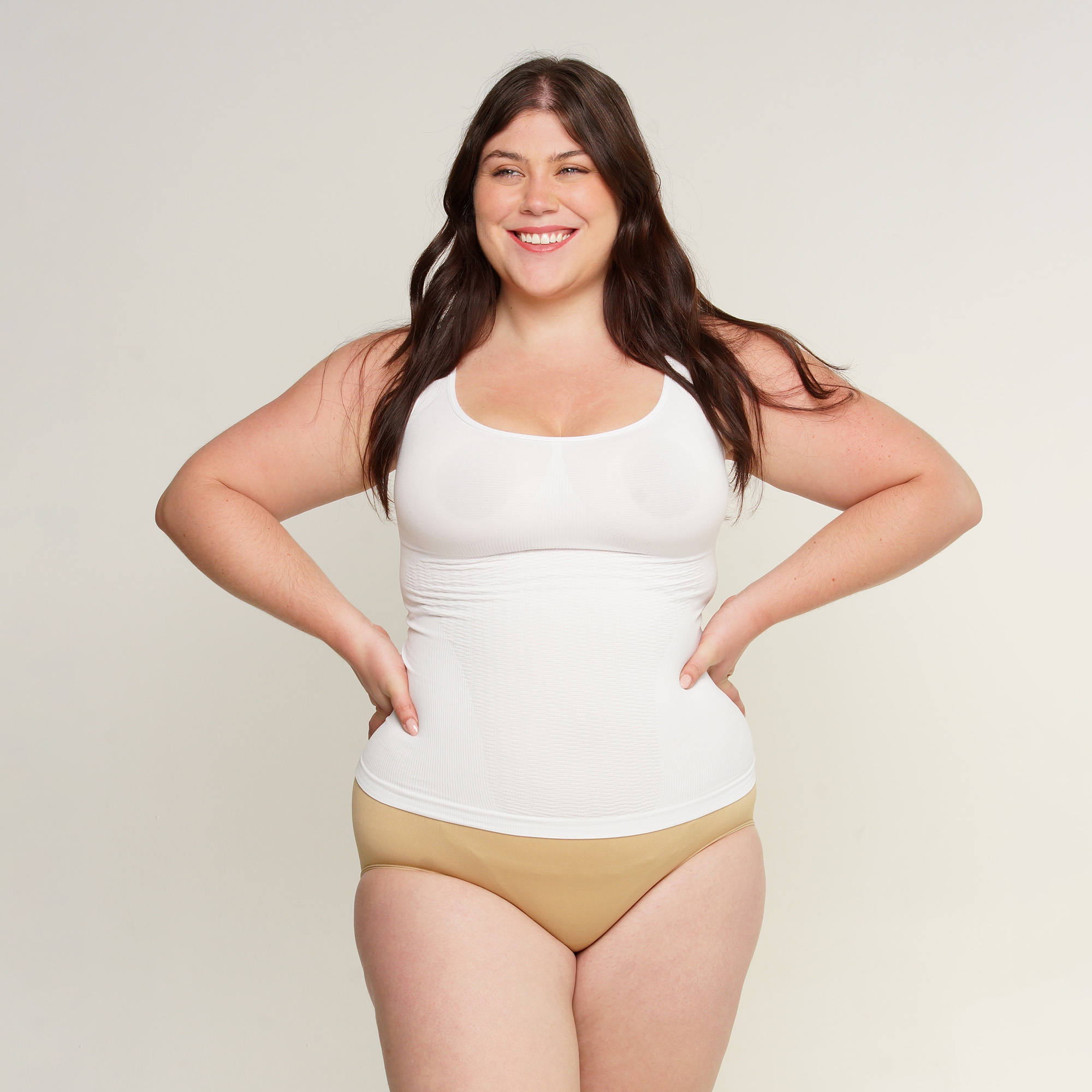 Camiseta Moldeadora Aylon Blanca sin Magas para Mujer