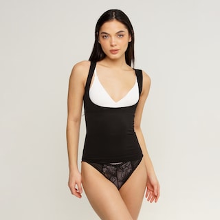 Foto 1 | Camiseta Moldeadora Aylon Negra Busto Abierto para Mujer