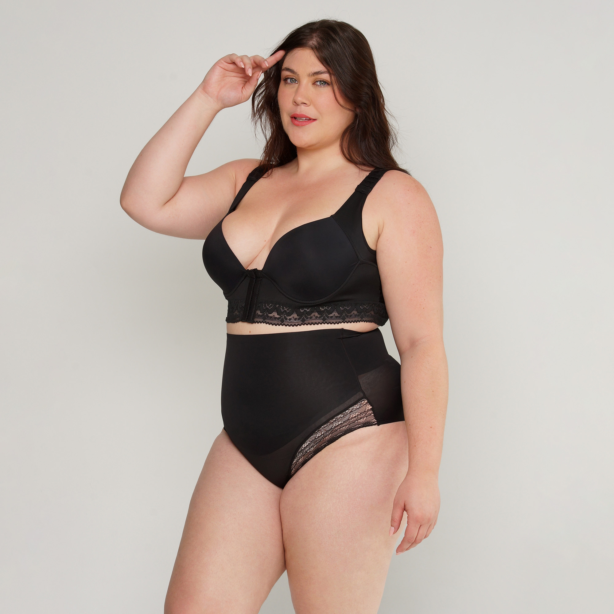 Foto 1 | Bikini de Control de Abdomen con Encaje Aylon 308 Negro