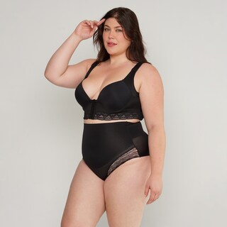 Foto 1 | Bikini de Control de Abdomen con Encaje Aylon 308 Negro