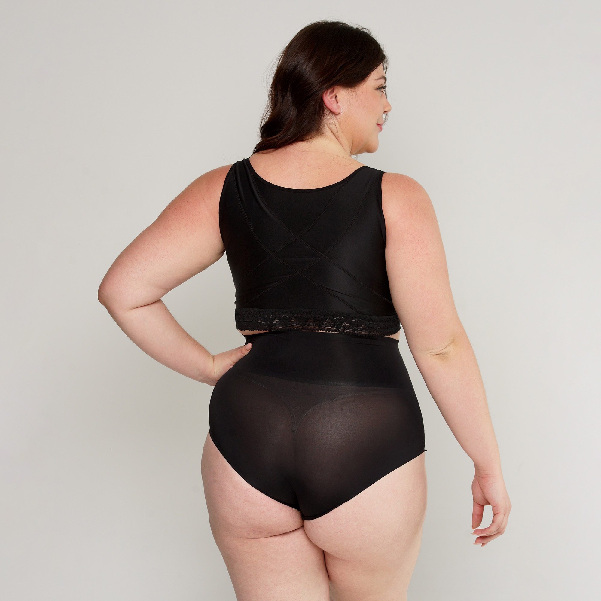 Foto 3 pulgar | Bikini de Control de Abdomen con Encaje Aylon 308 Negro