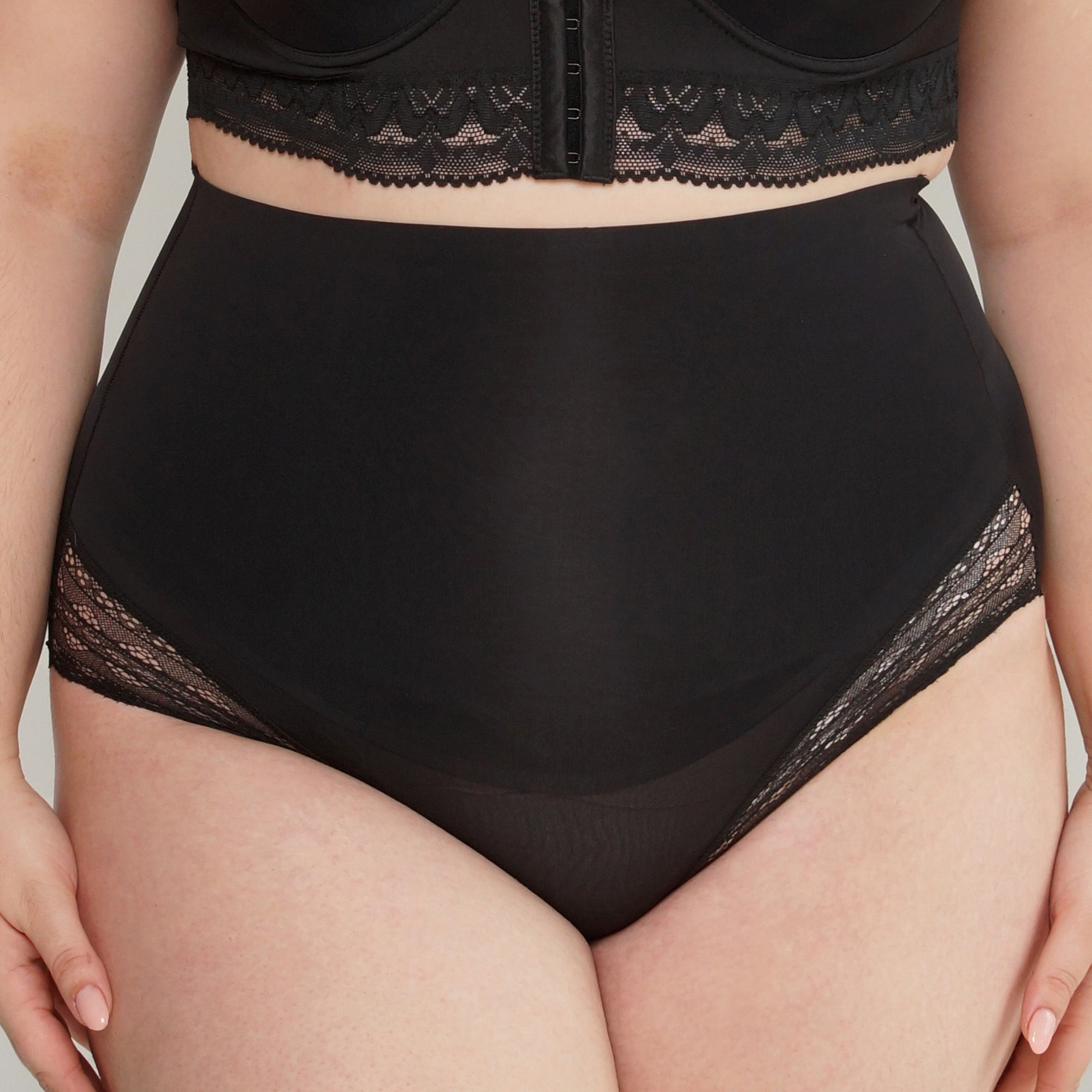 Foto 4 pulgar | Bikini de Control de Abdomen con Encaje Aylon 308 Negro