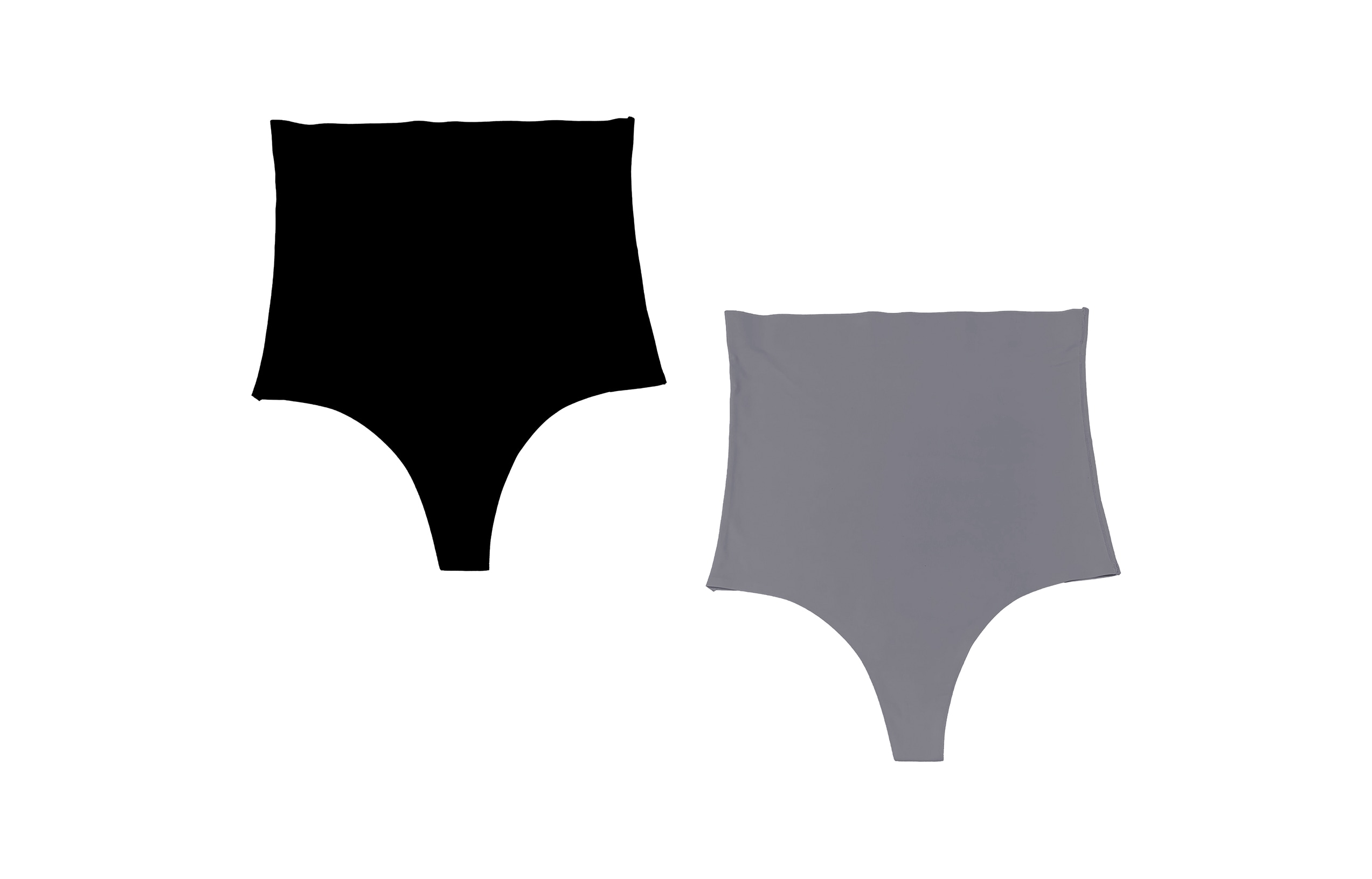 Paquete de 2 Faja Tipo Tanga sin Costuras Invisibles Tatys Fashion 1 Negra y 1 Gris 