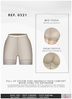 Foto 4 | Faja Colombiana de Short Cintura Alta Salome 0321 color Beige