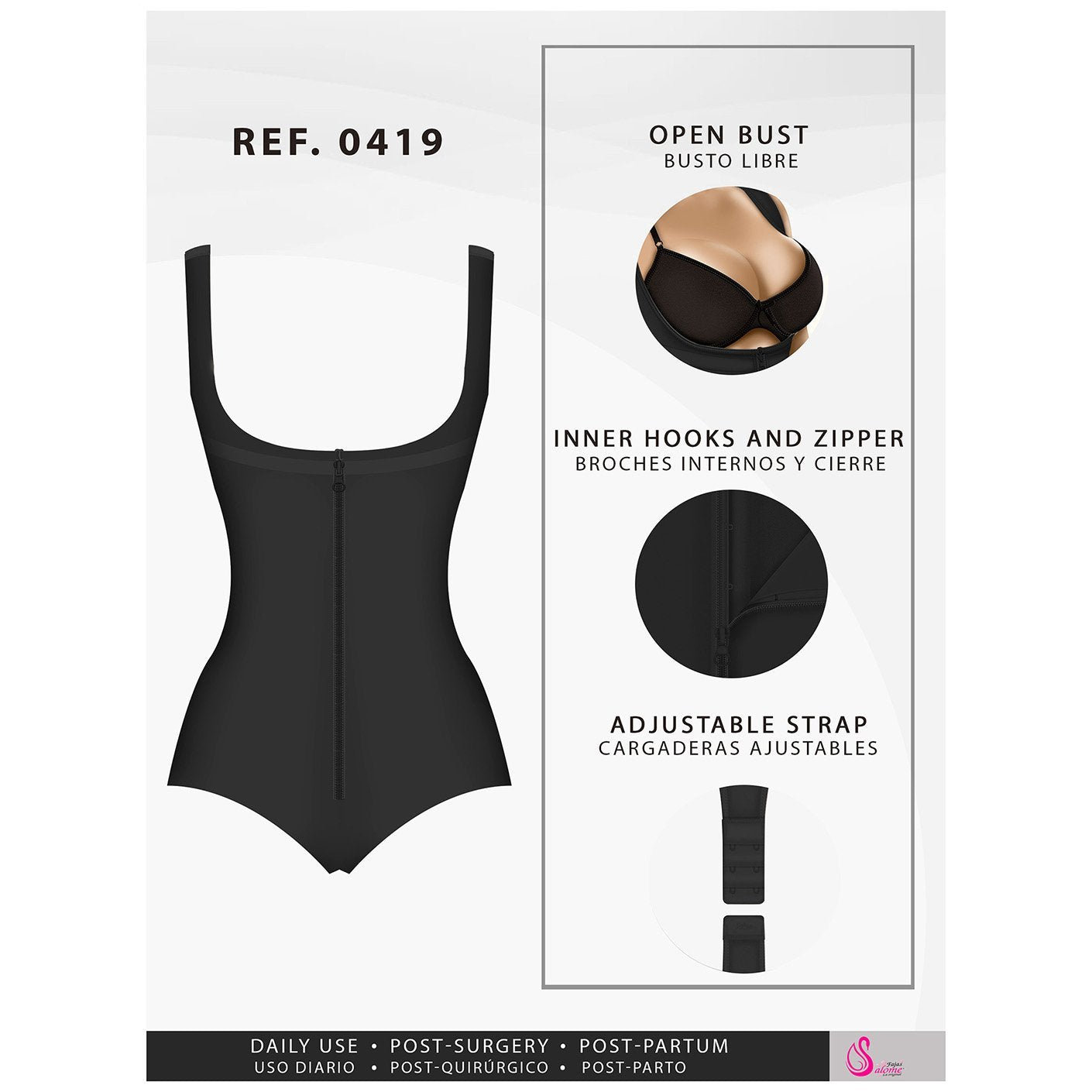 Foto 4 pulgar | Faja Colombiana Salome SAL-418-NE color Negro Control Abdominal para Mujer