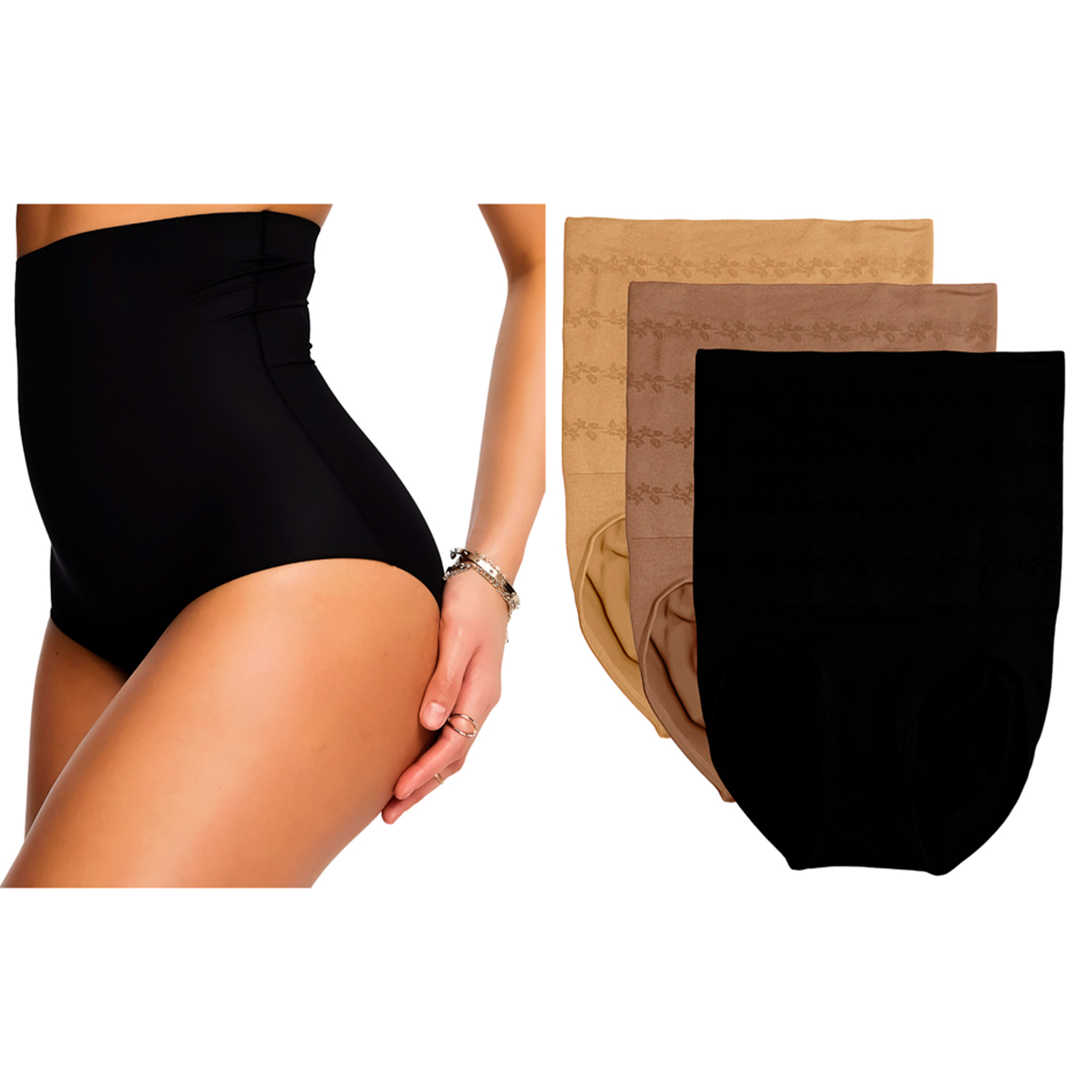 Foto 2 pulgar | Faja Tipo Pantaleta Tatys Fashion Negra 3 Piezas para Mujer