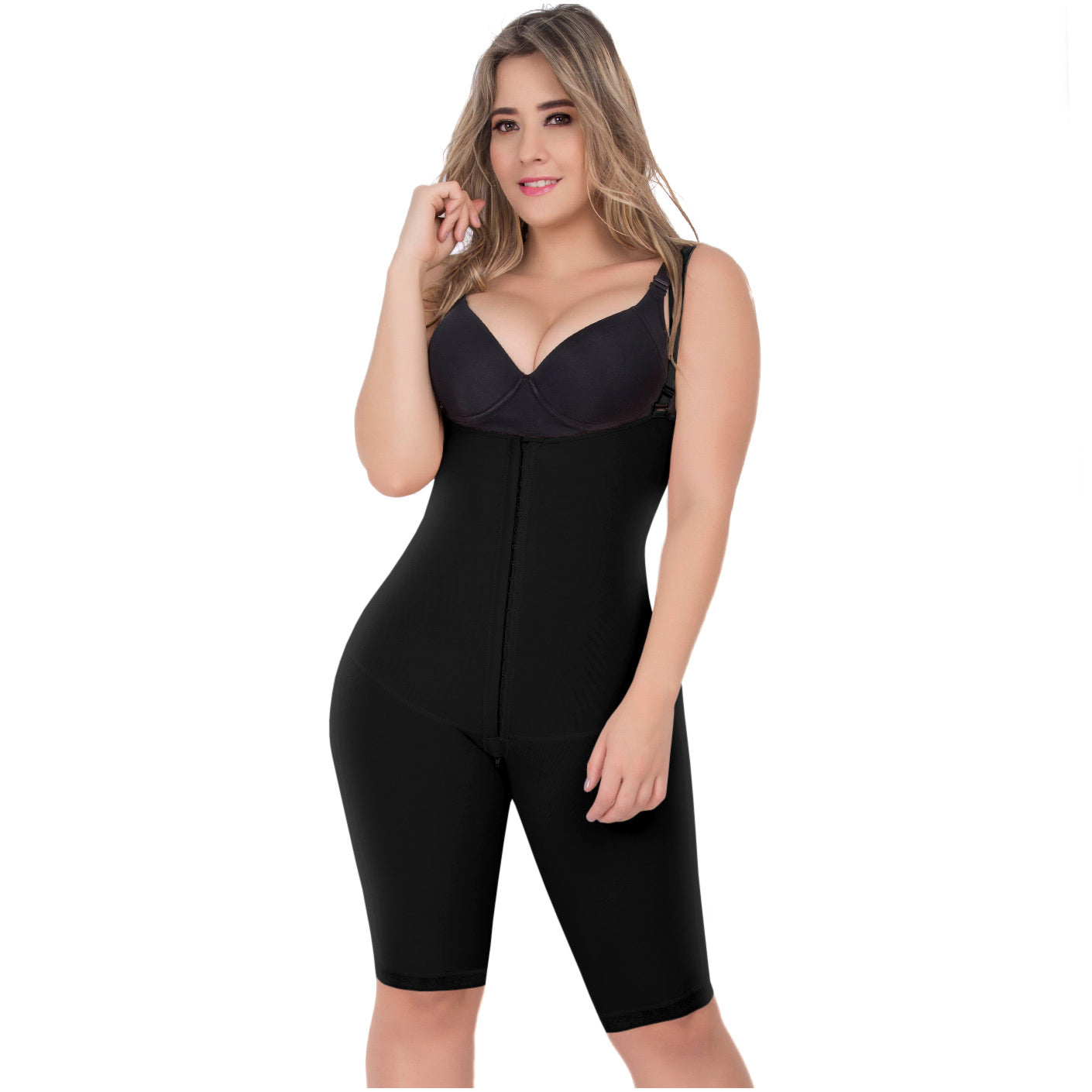 Uplady 6172 Faja Colombiana Body Con Busto Abierto Con Control Abdominal Hasta La Rodilla