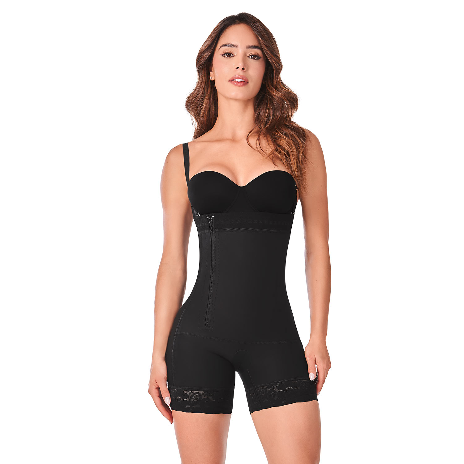 Faja Colombiana Strapless A La Rodilla Powernet Alexa Mujer Negro