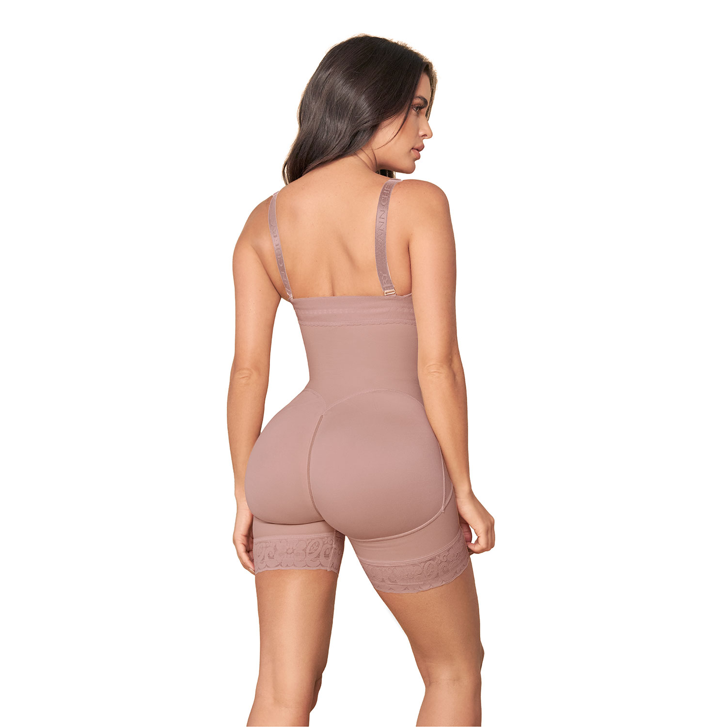 Foto 2 | Faja Colombiana Strapless Tipo Short Reloj De Arena Mujer Color Cocoa