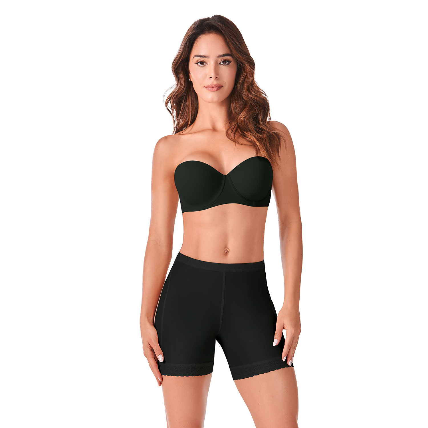 Short Levanta Cola Powernet Amalia Mujer Color Negro