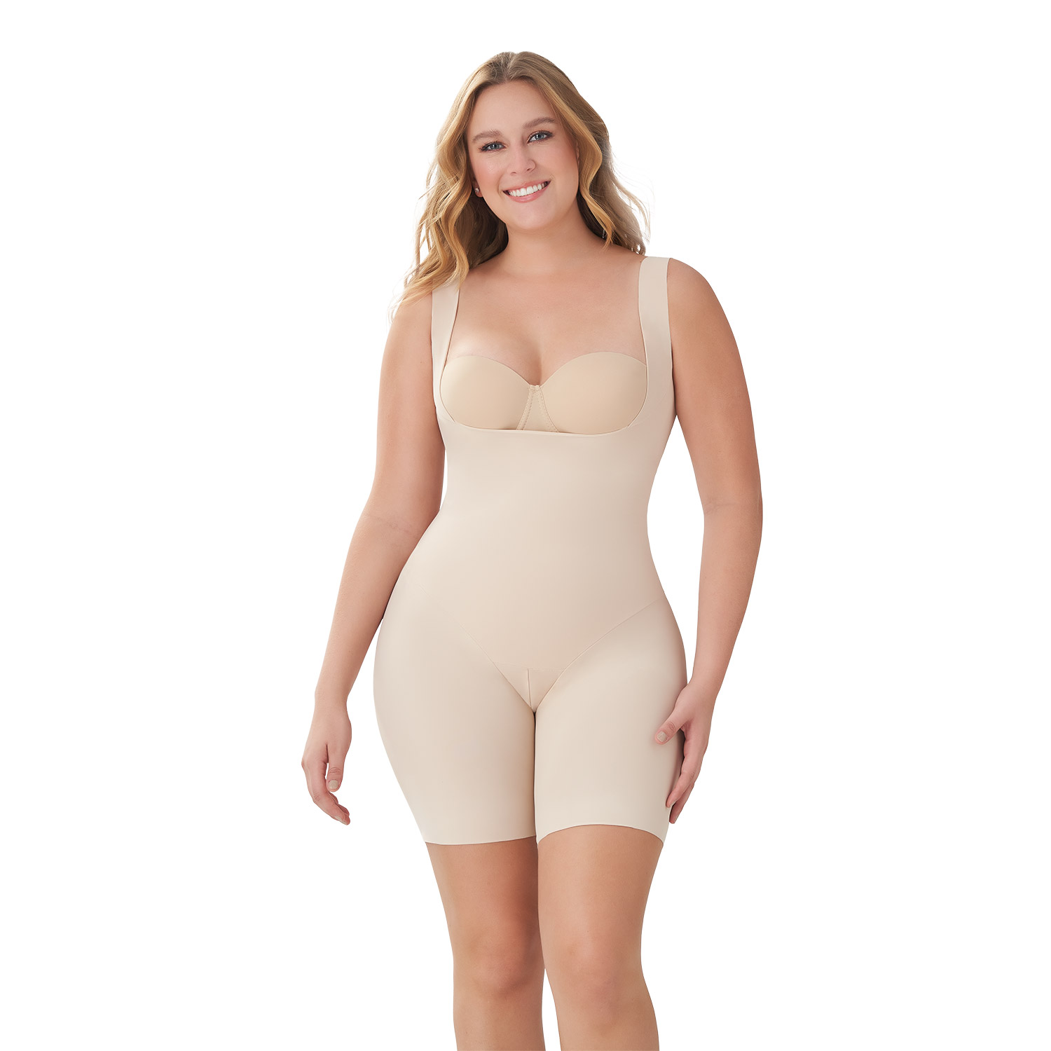 Foto 4 pulgar | Faja Tipo Short Invisible sin Costuras Beige