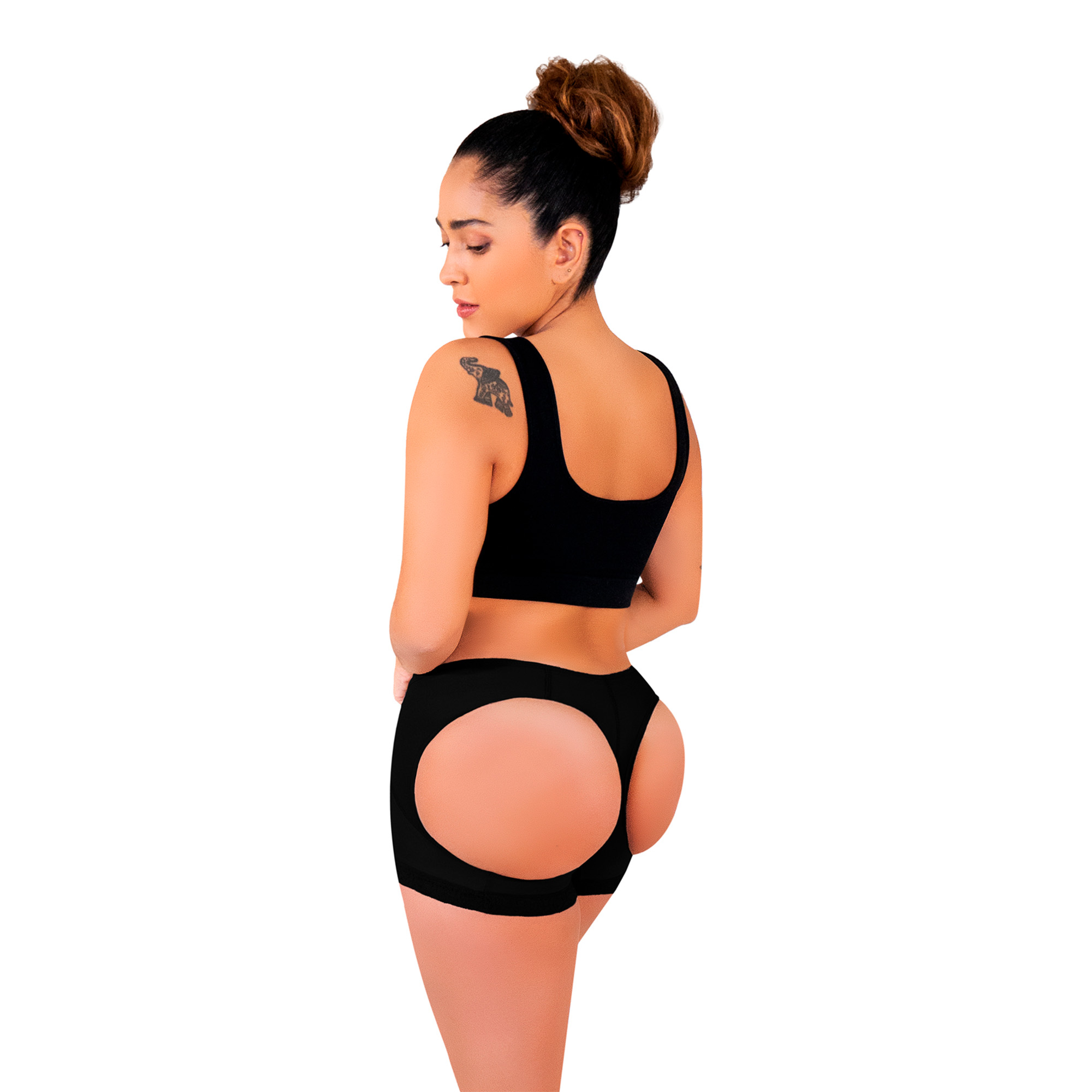 Foto 4 pulgar | Faja short  pushup levanta gluteos Negra I Love Shape M1001 T G