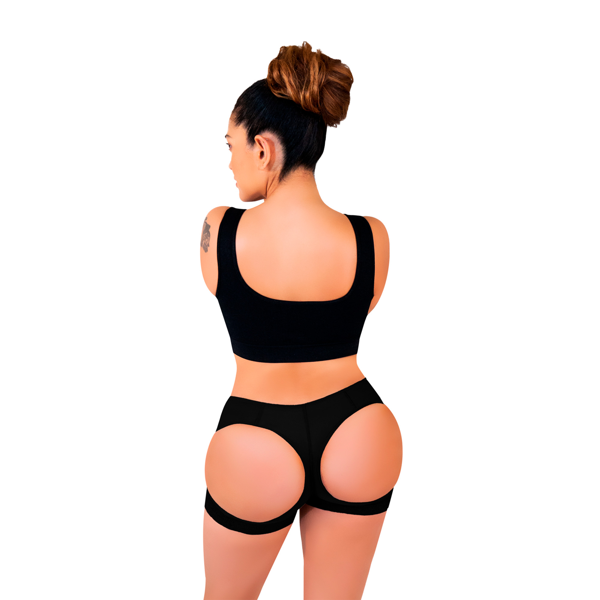 Foto 5 pulgar | Faja short  pushup levanta gluteos Negra I Love Shape M1001 T G