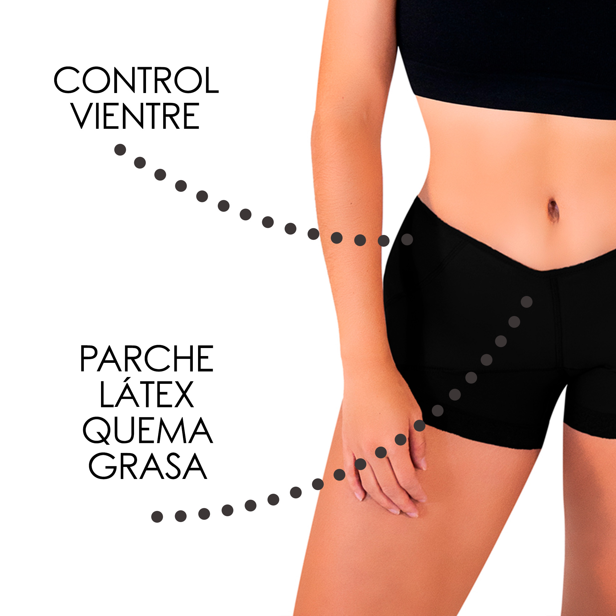 Foto 6 pulgar | Faja short  pushup levanta gluteos Negra I Love Shape M1001 T G