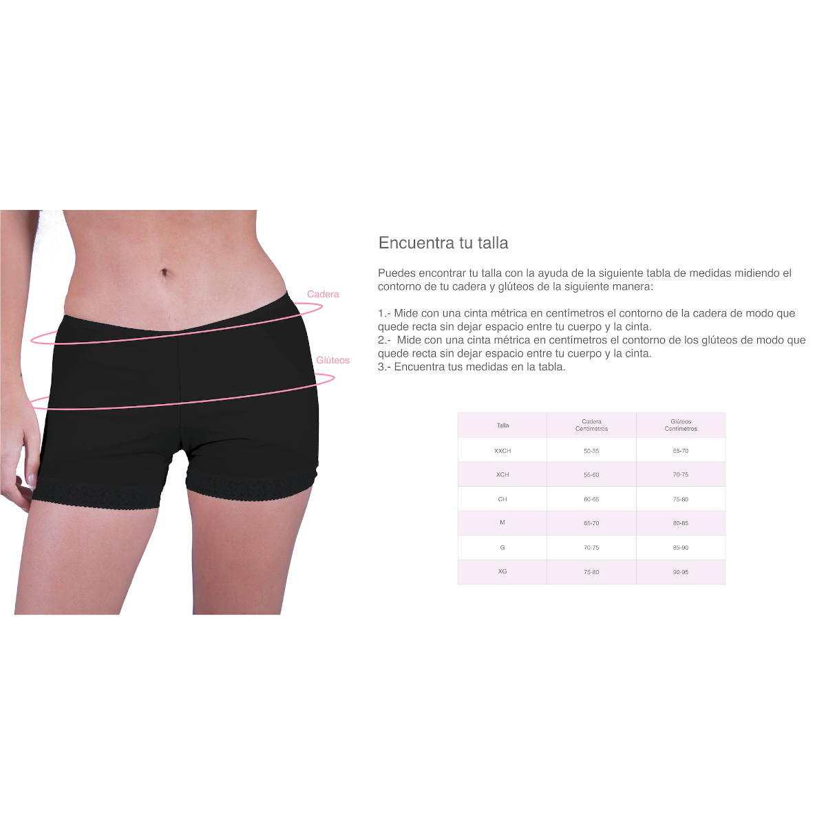 Foto 8 pulgar | Faja short  pushup levanta gluteos Negra I Love Shape M1001 T G