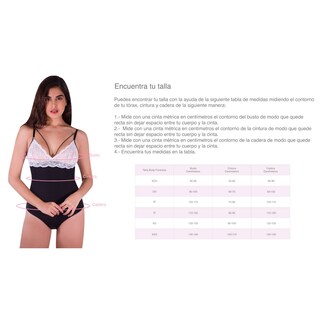 Foto 4 | Body Clohe Lencería con Encaje M3024 I Love Shape Negro