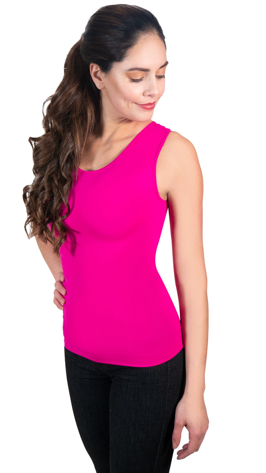 Foto 4 pulgar | Camiseta Faja Modeladora para Dama Sin Mangas color Rosa I Love Shape