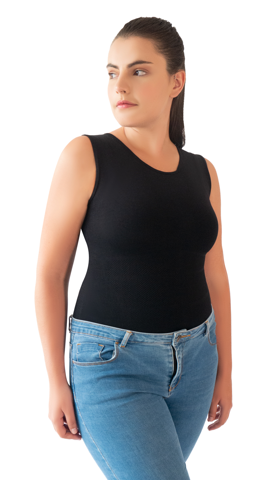 Camiseta Faja Modeladora I Love Shape M2031 color Negro sin Mangas para Dama