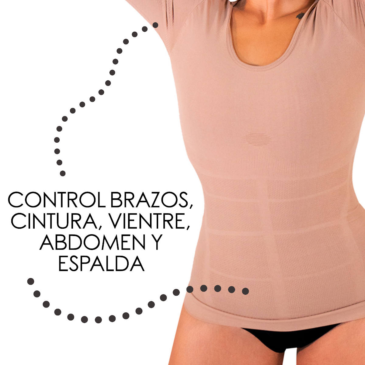 Foto 2 | Camiseta Faja Modeladora para Dama con Mangas Nude I Love Shape