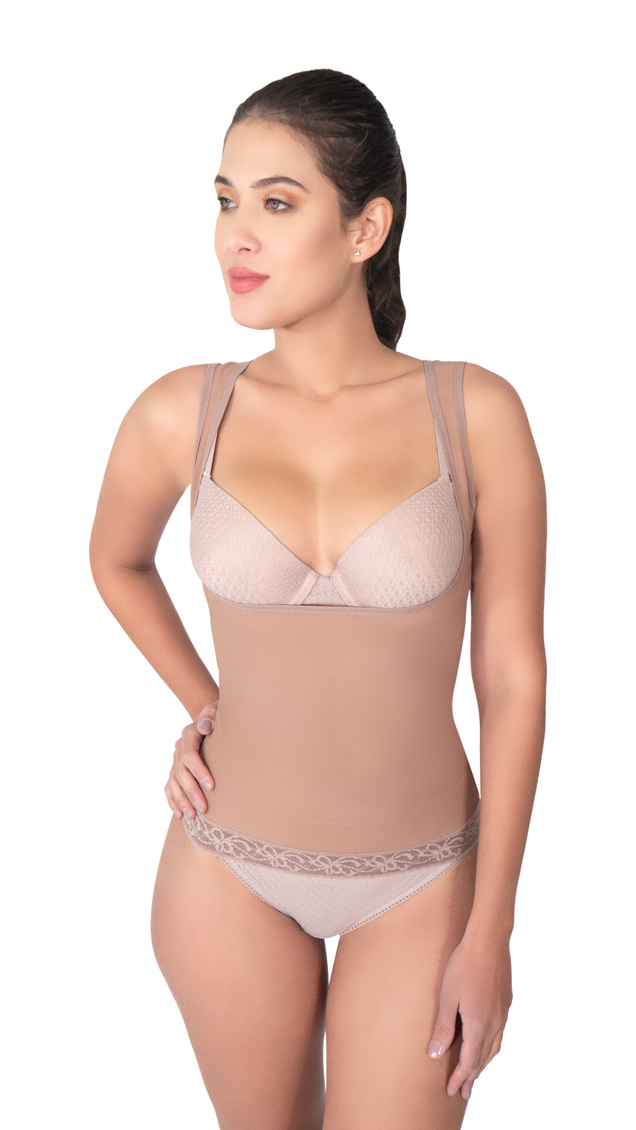 Foto 3 pulgar | Camiseta Faja de Dama Licra Con Latex Capuchino I Love Shape M2004 T M
