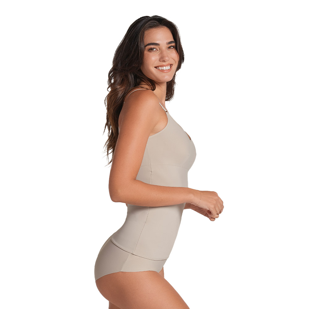 Foto 3 pulgar | Camiseta Multiusos de Control de Abdomen Beige para Mujer