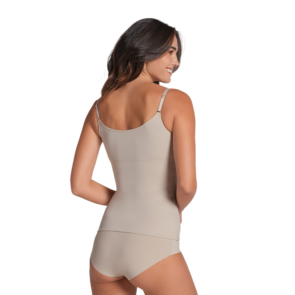 Foto 4 pulgar | Camiseta Multiusos de Control de Abdomen Beige para Mujer