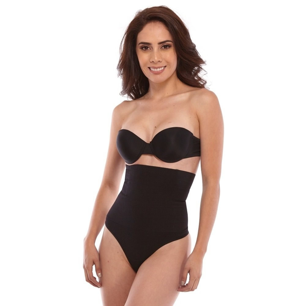 Foto 2 pulgar | Panty Faja Bellati 306 color Negro Corte Tanga Brasileña