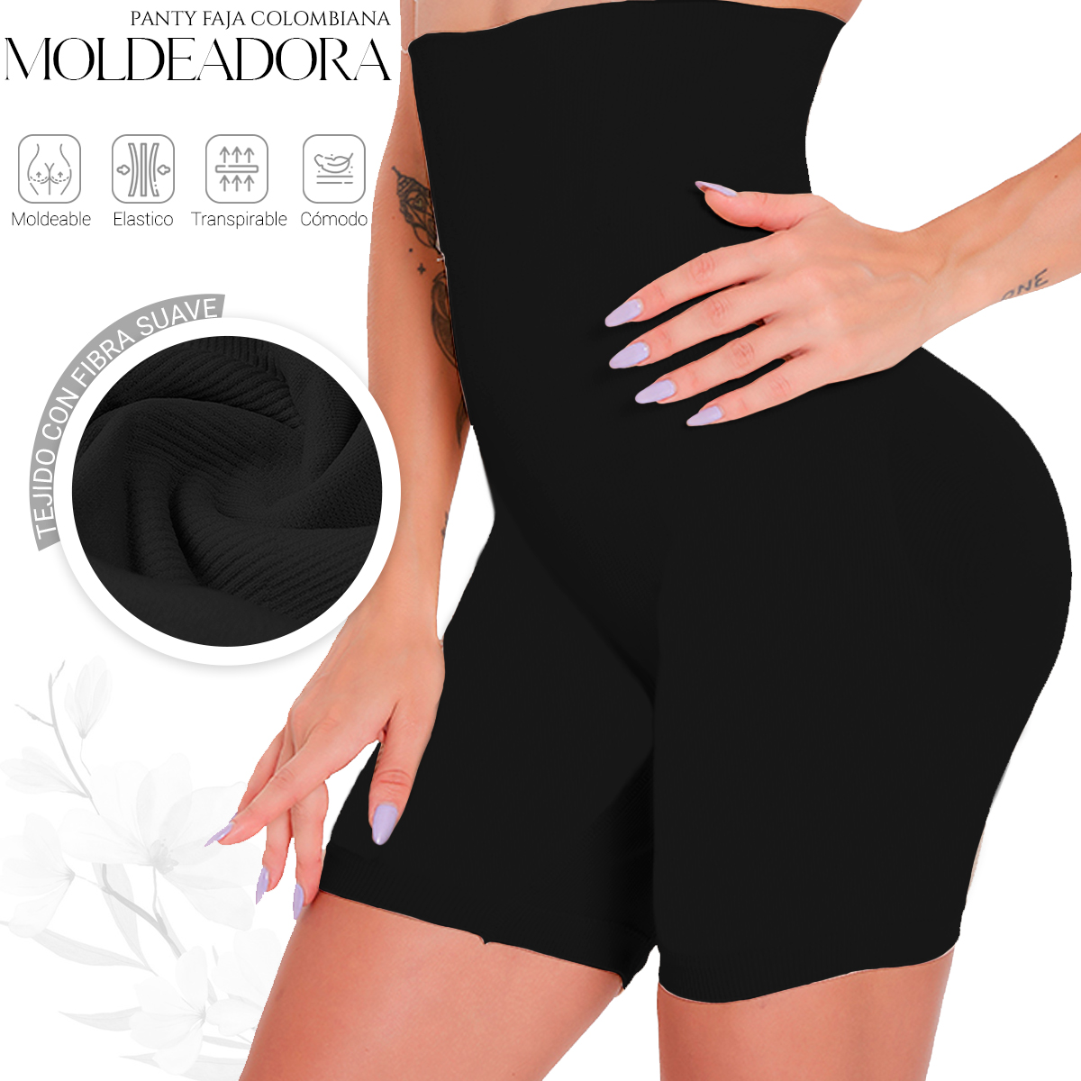 Foto 3 pulgar | Panty Faja Colombiana Reductora Moldeadora Levanta Pompa Negro M/l
