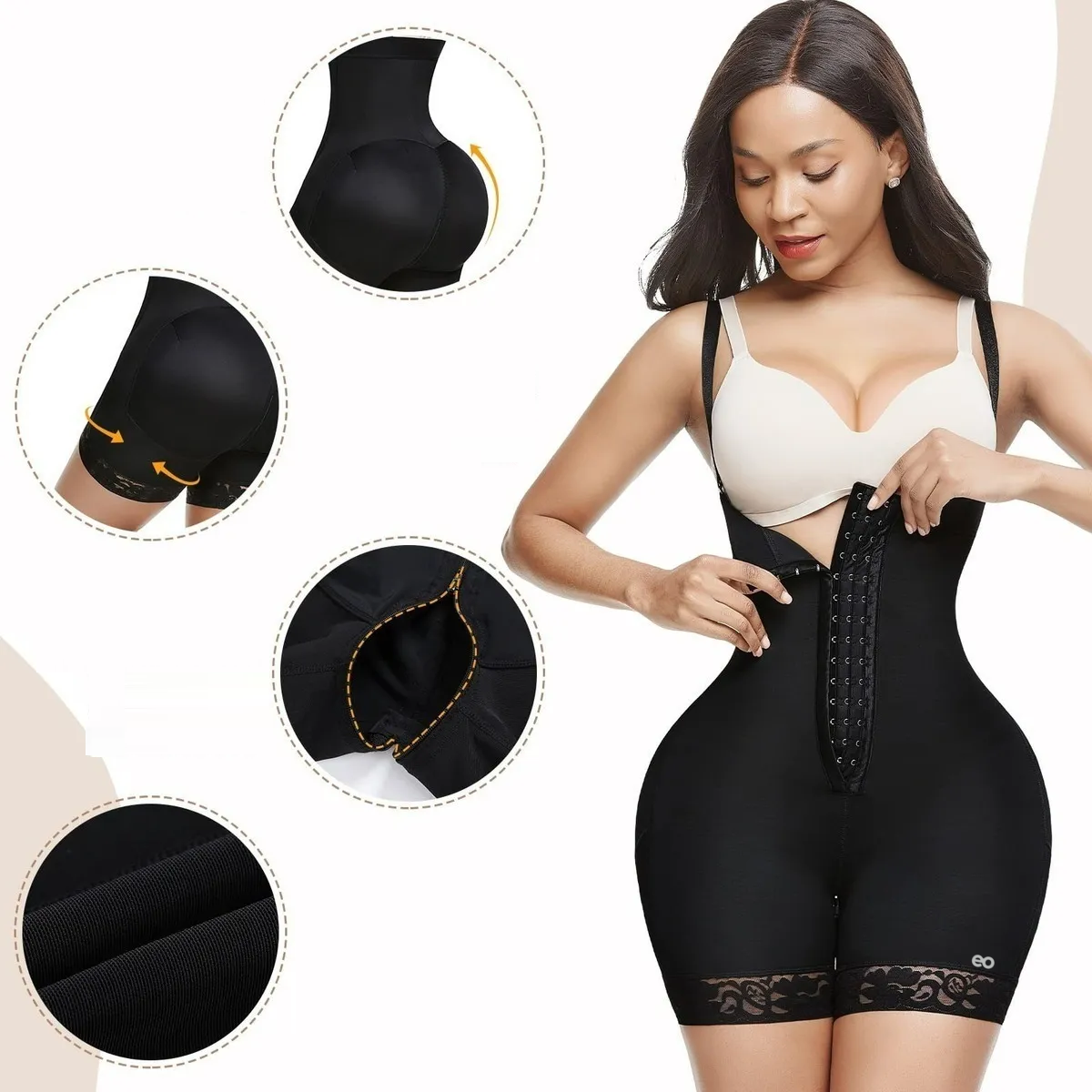 Foto 4 pulgar | Faja Moldeadora De Látex Con Control De Cuerpo Talla S Eo Safe Imports Esi-20834 Negro