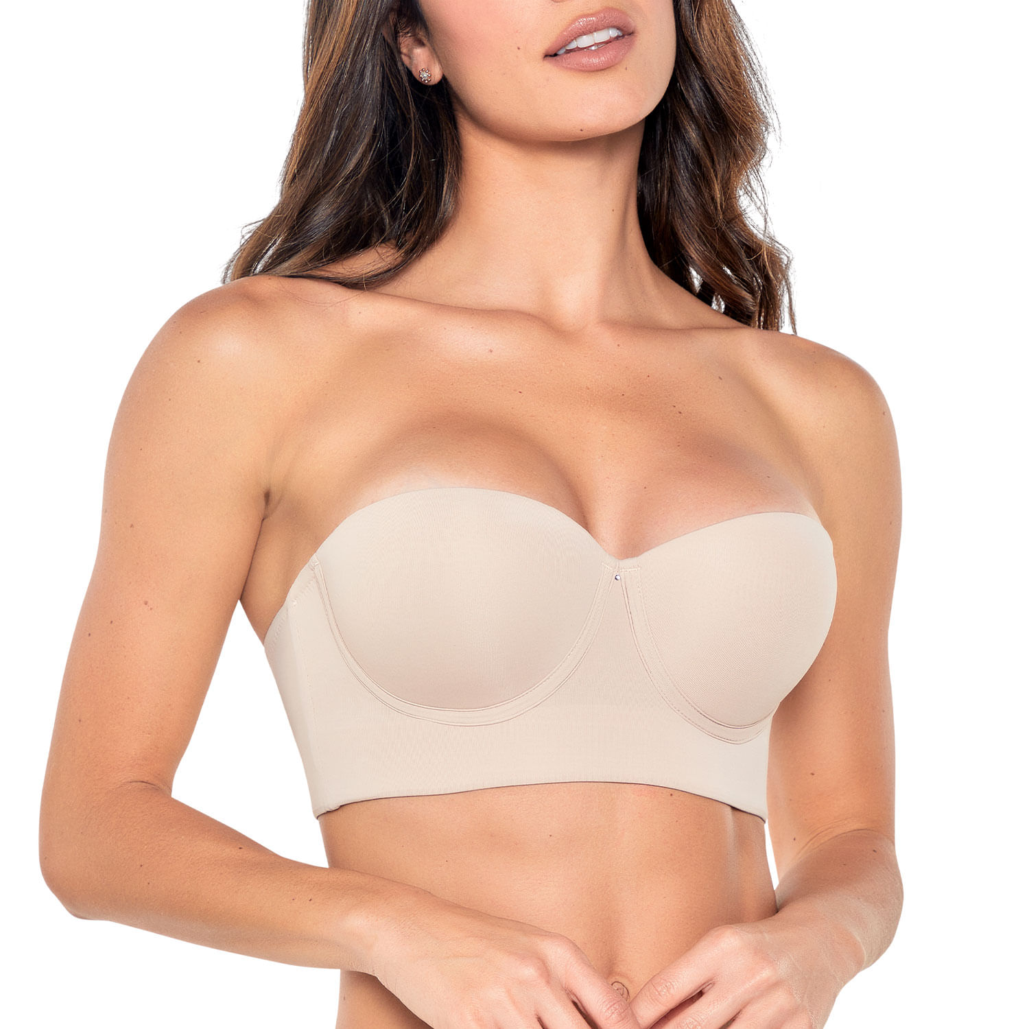 Foto 4 pulgar | Brasier Strapless Copa Prehormada color Beige