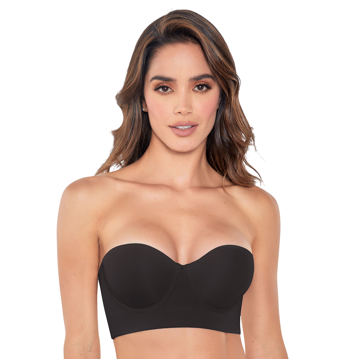 Foto 2 pulgar | Brasier Strapless Ann Chery Negro Copa Prehormada para Mujer