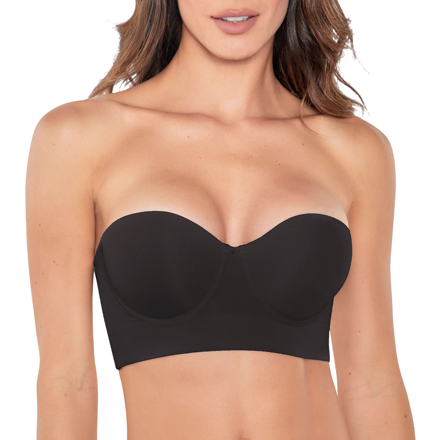 Foto 4 pulgar | Brasier Strapless Ann Chery Negro Copa Prehormada para Mujer