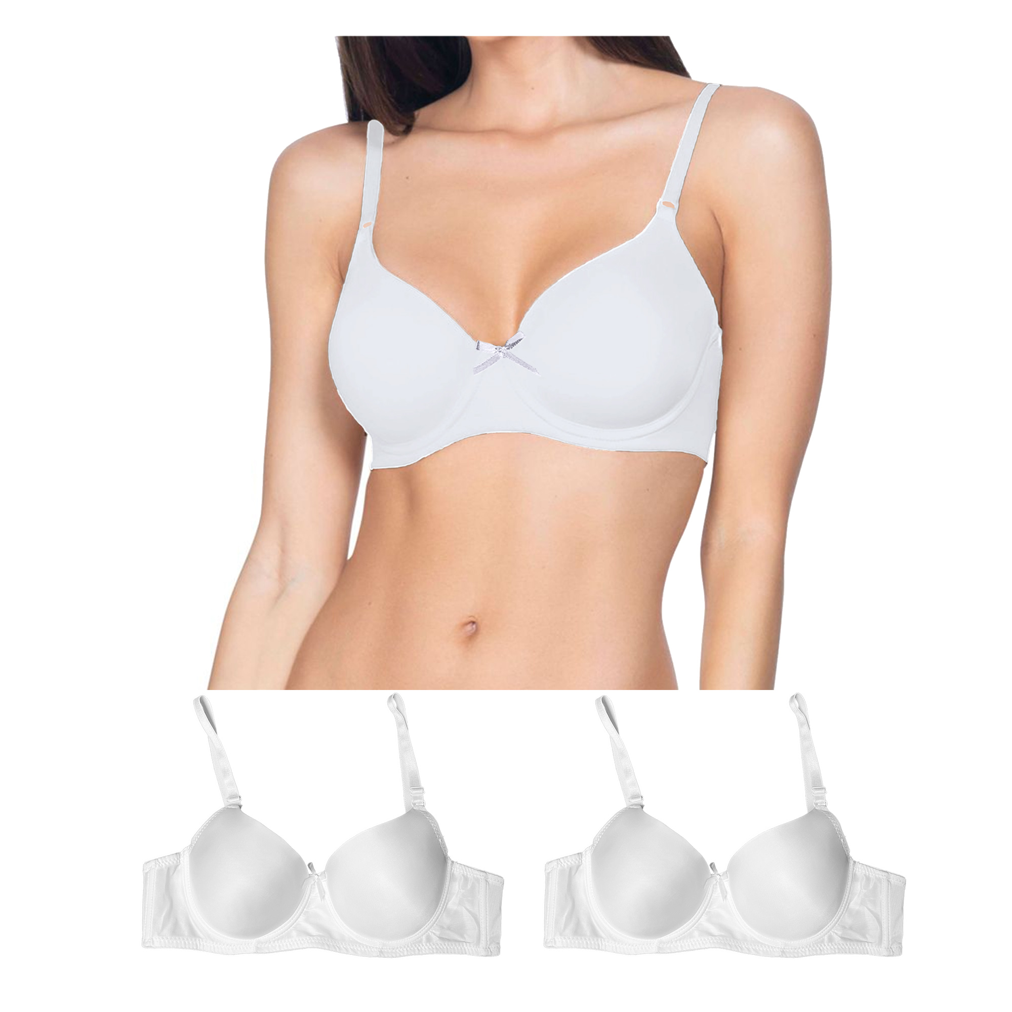 Foto 2 pulgar | Brasier con Varilla Copa B Tatys Fashion 98031 color Blanco Pack 3 Piezas