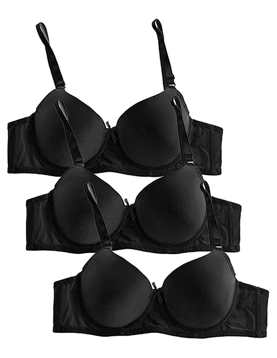 Foto 4 pulgar | Brasier con Varilla Copa D Tatys Fashion 99078 color Negro Pack 3 Piezas