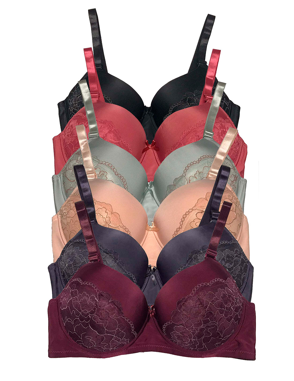 Foto 1 | Set de 6 Brasier Copa Doble Tatys Fashion Multicolor