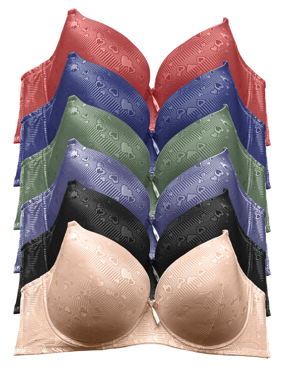Foto 2 pulgar | Brasier Copa Triple DDD Tatys Fashion colores Surtidos 6 Pack