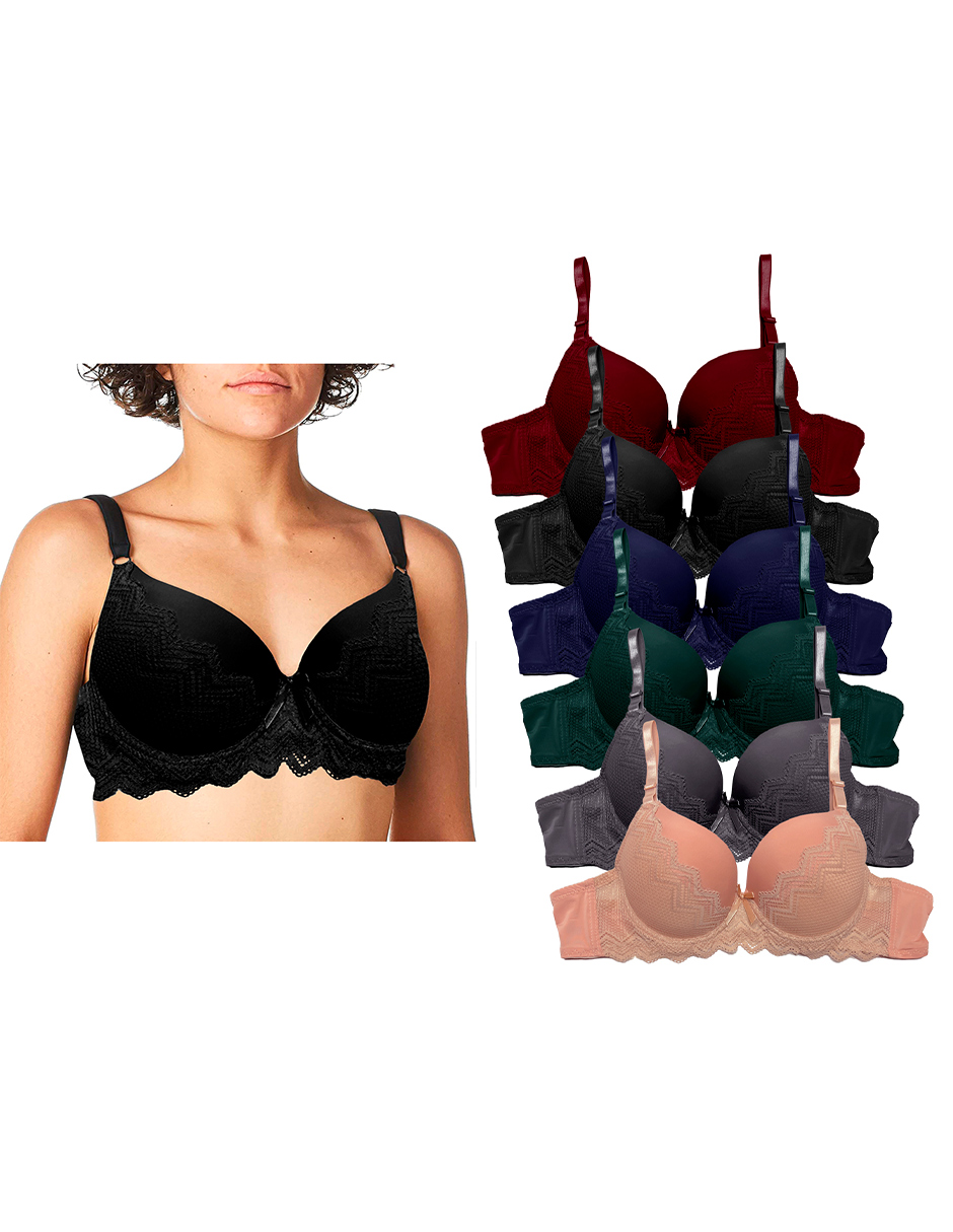 Foto 9 pulgar | Pack de 6 Brasieres con Varilla Tatys Fashion