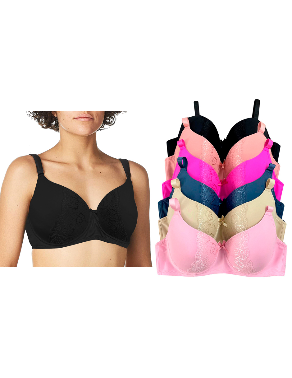 Foto 1 | Paquete Con 6 Brasier Tatys Fashion  Copa Dd, Pack Con 6 Colores Diferentes