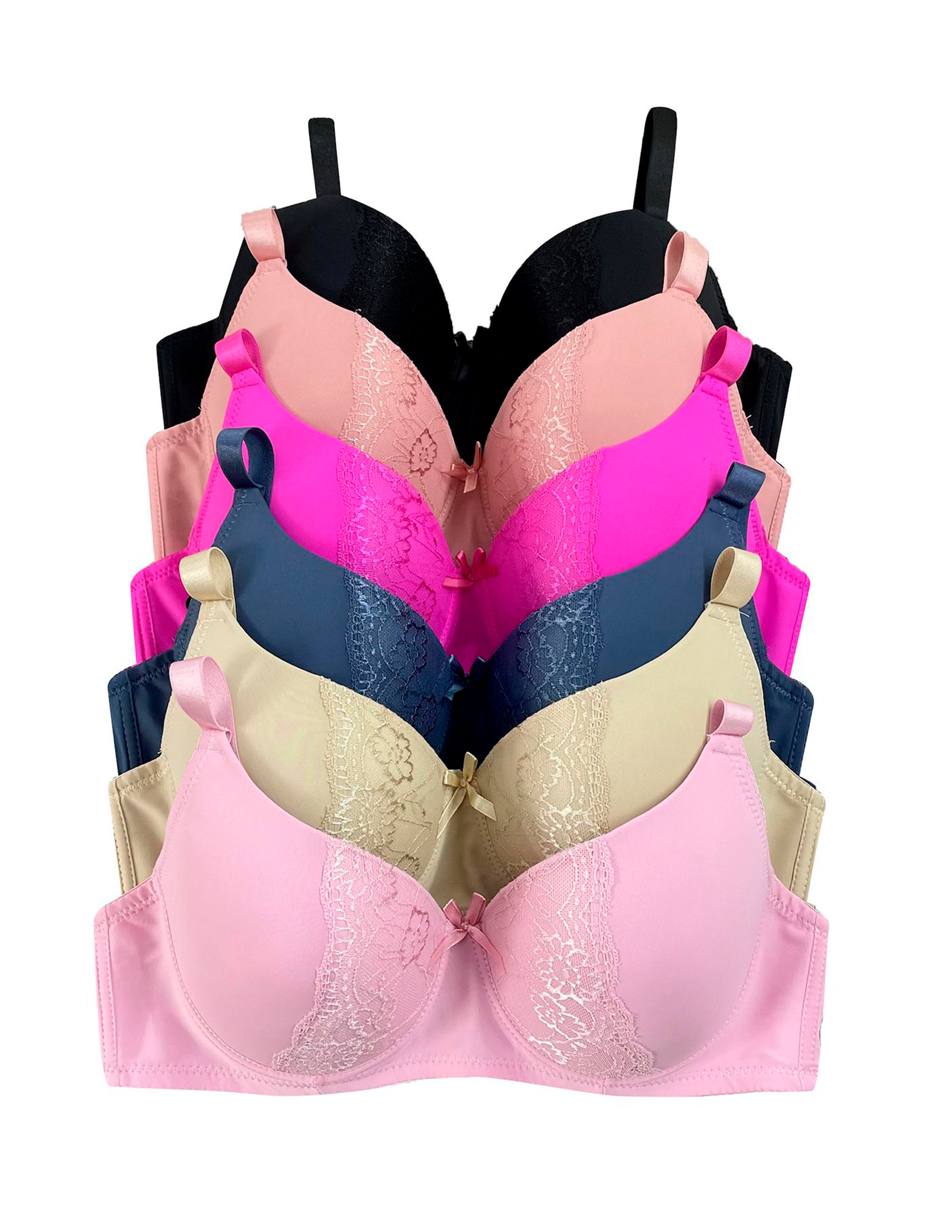 Foto 4 pulgar | Paquete Con 6 Brasier Tatys Fashion  Copa Dd, Pack Con 6 Colores Diferentes