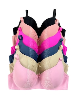 Foto 3 | Paquete Con 6 Brasier Tatys Fashion Copa Dd, Pack Con 6 Colores Diferentes