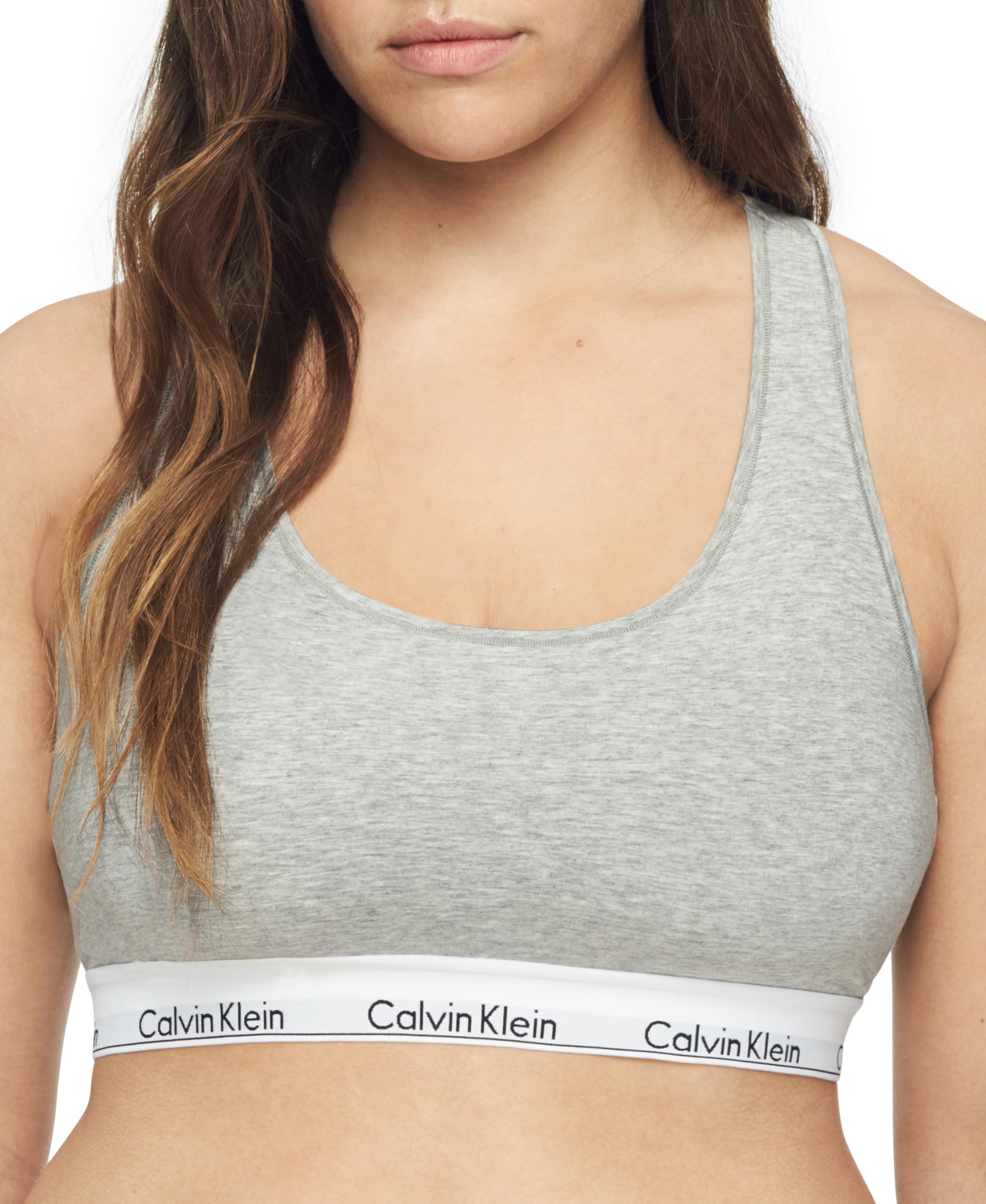 Bralette Calvin Klein de Algodón sin Forro Gris Jaspeado - Venta Internacional