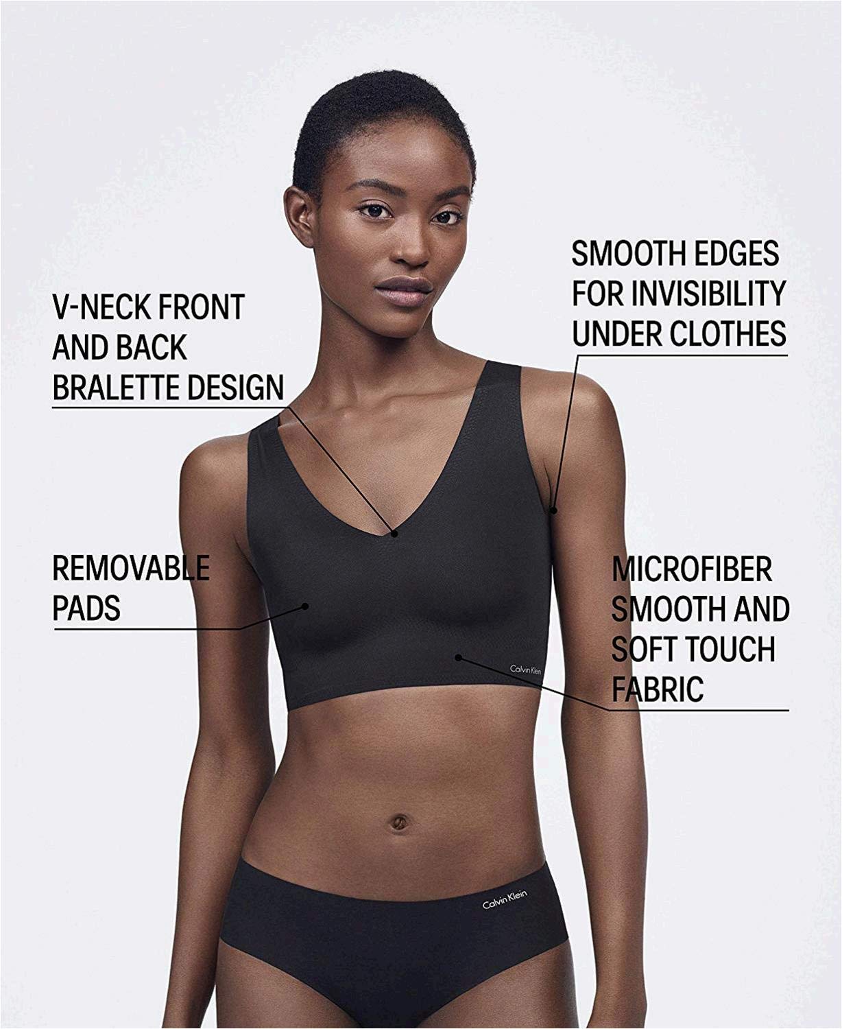 Foto 5 | Bralette Calvin Klein Invisibles Comfort Negro - Venta Internacional