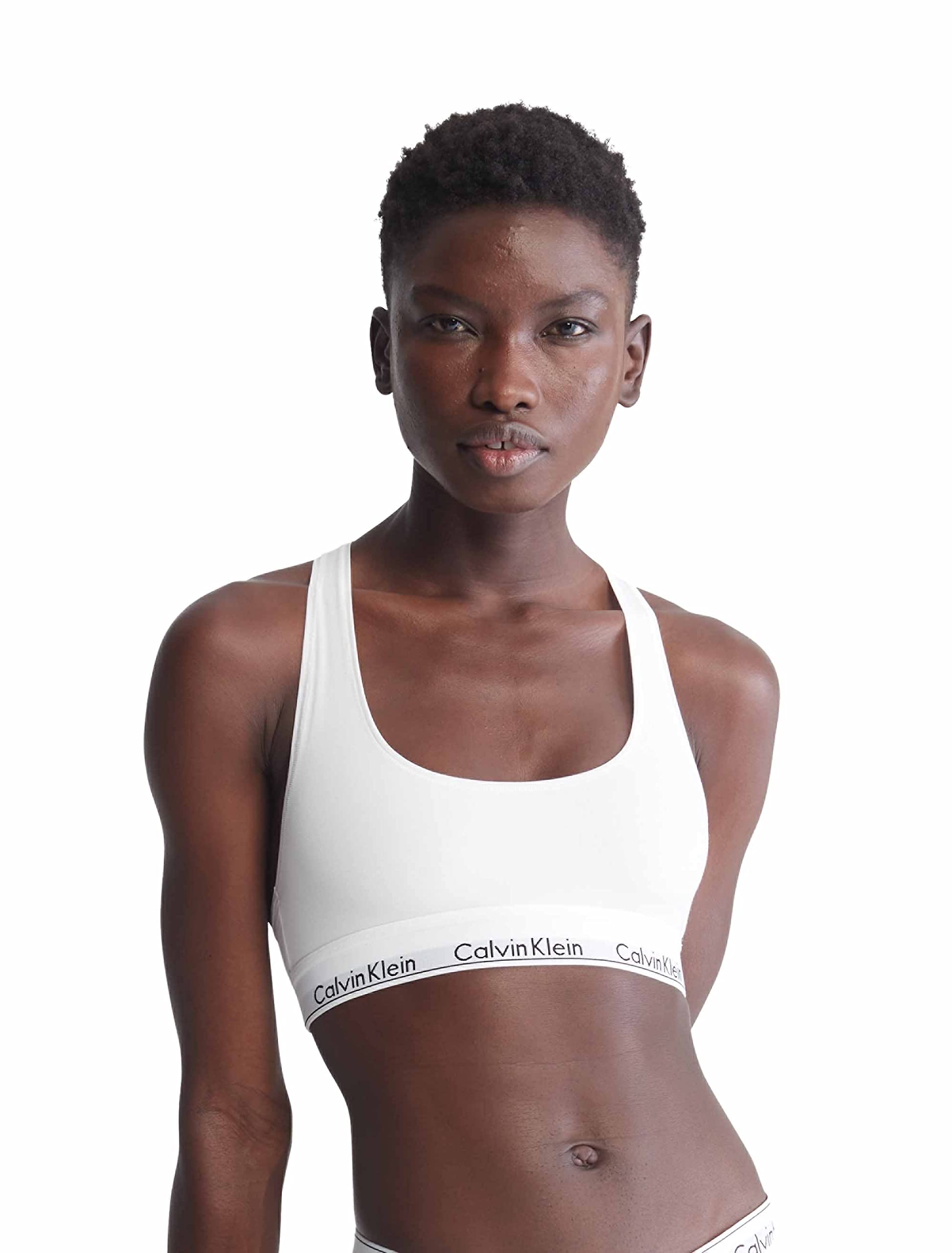Foto 2 pulgar | Bralette Calvin Klein de Algodón sin Forro Blanco - Venta Internacional