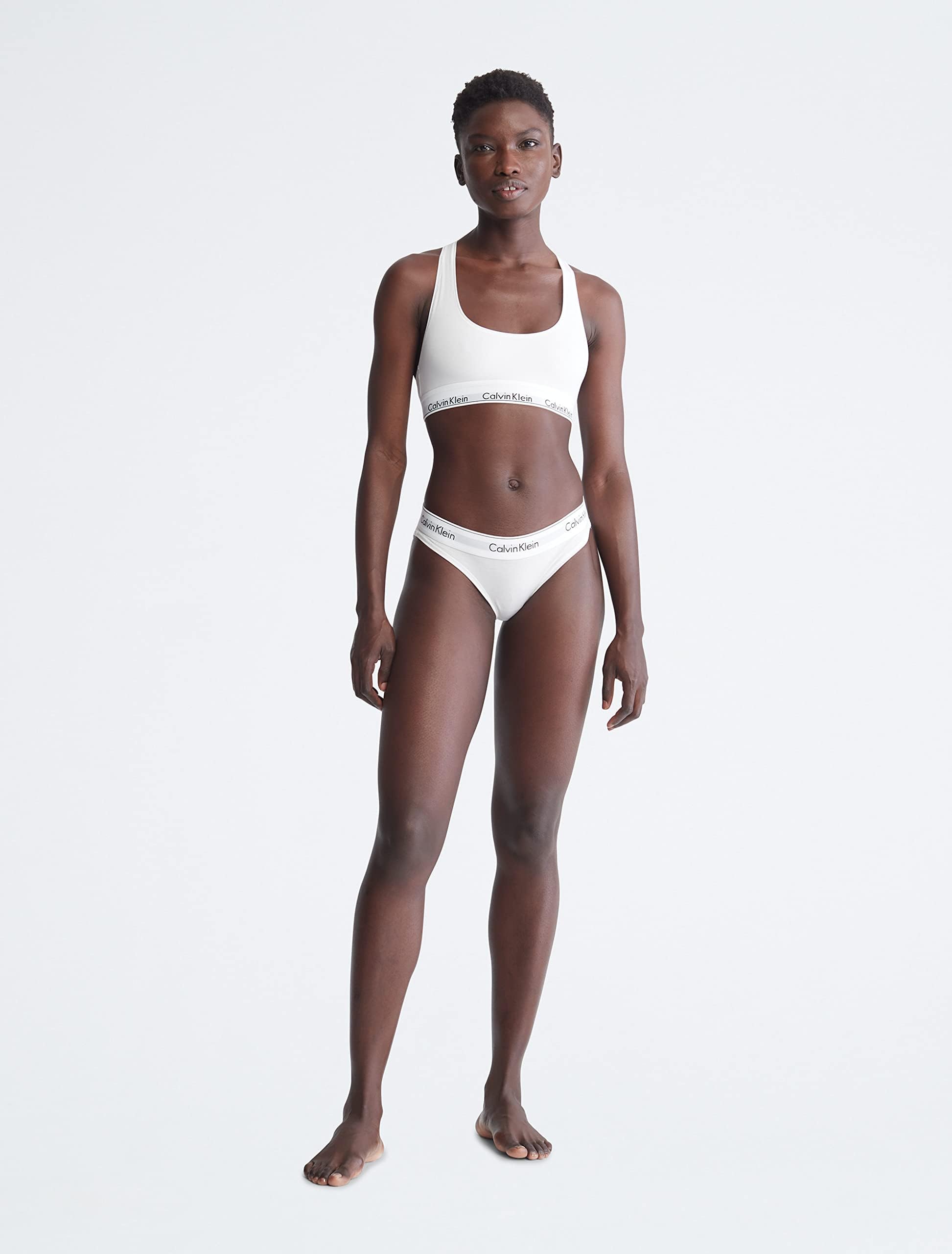 Foto 5 pulgar | Bralette Calvin Klein de Algodón sin Forro Blanco - Venta Internacional