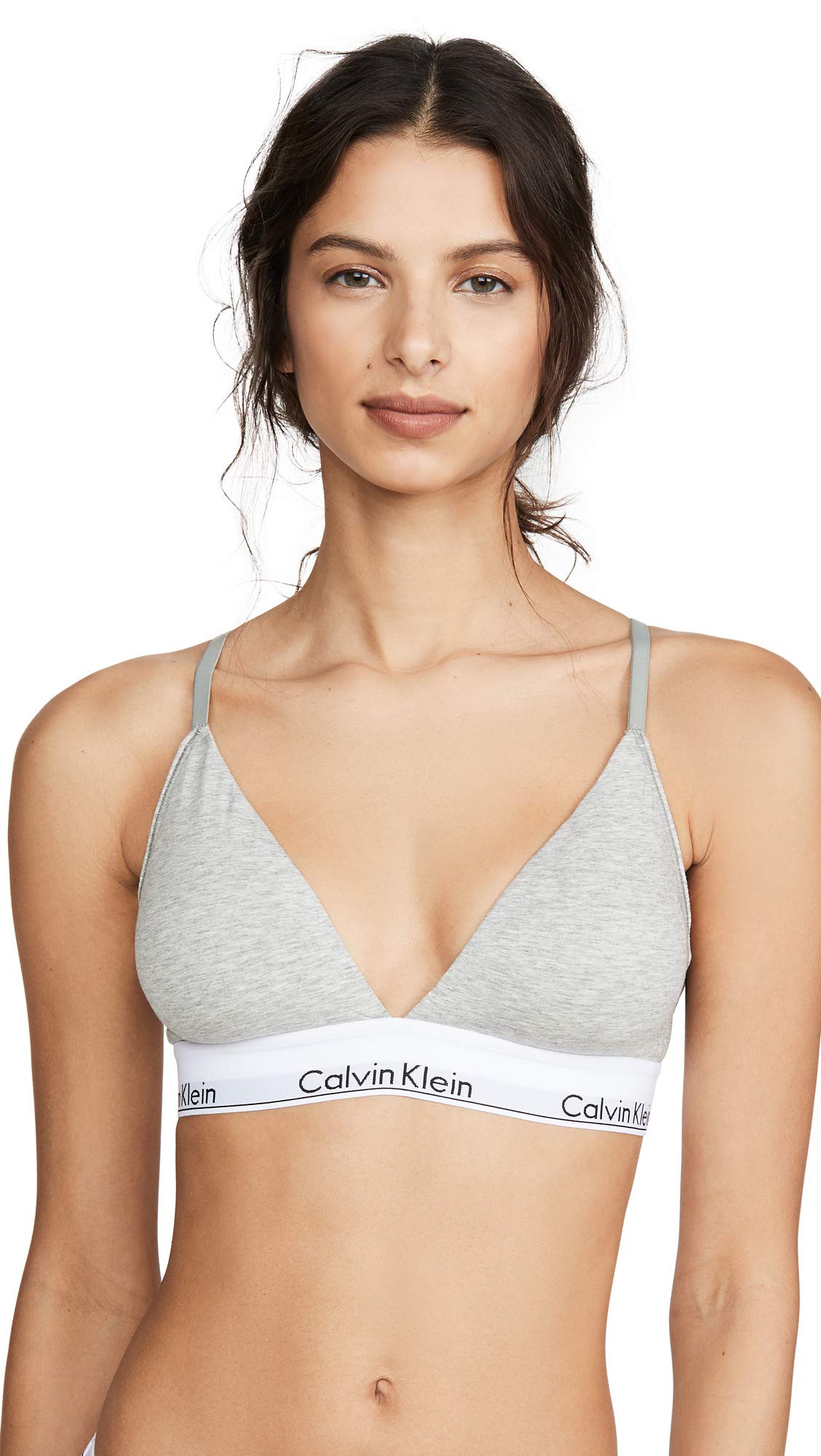 Foto 2 pulgar | Bralette Calvin Klein, Moderno, De Algodón, Ligeramente Forrado, Gris, Xl - Venta Internacional.