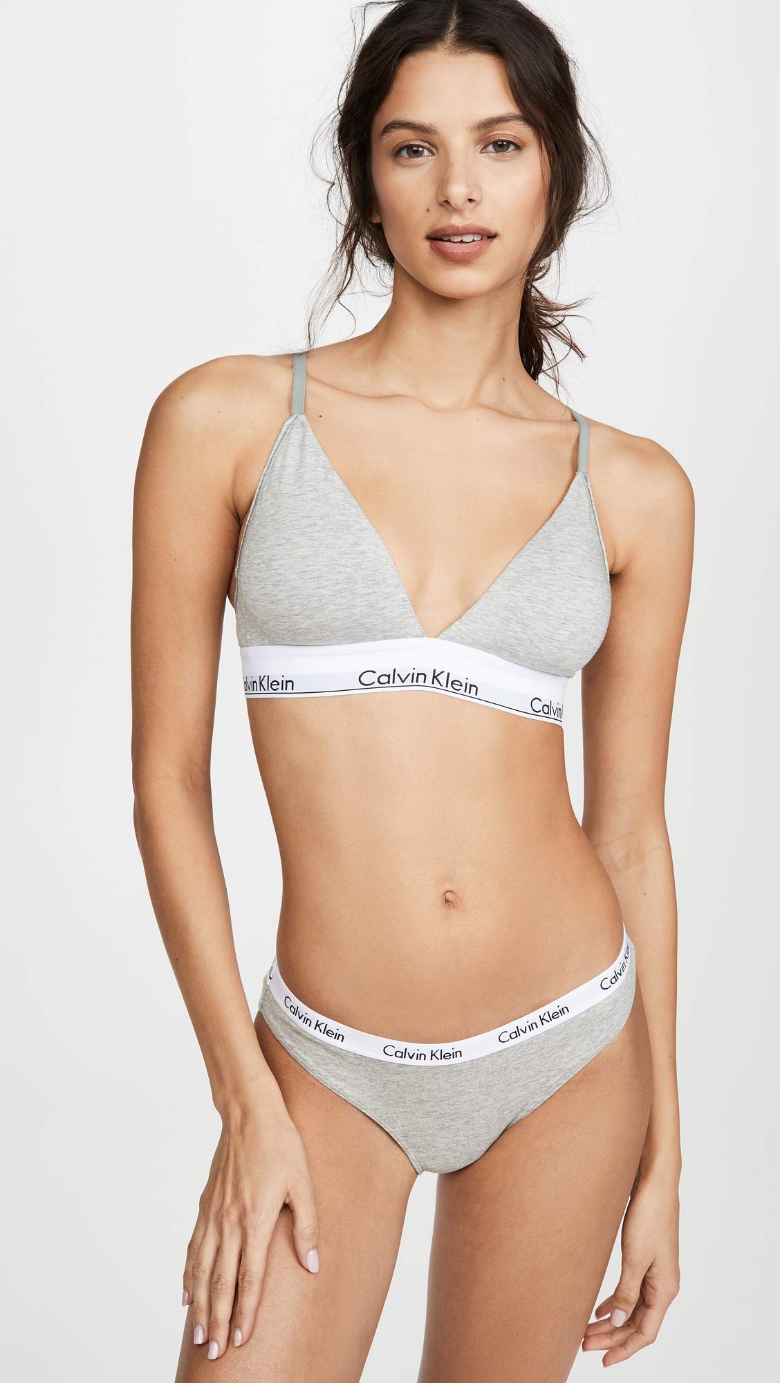 Foto 3 pulgar | Bralette Calvin Klein, Moderno, De Algodón, Ligeramente Forrado, Gris, Xl - Venta Internacional.