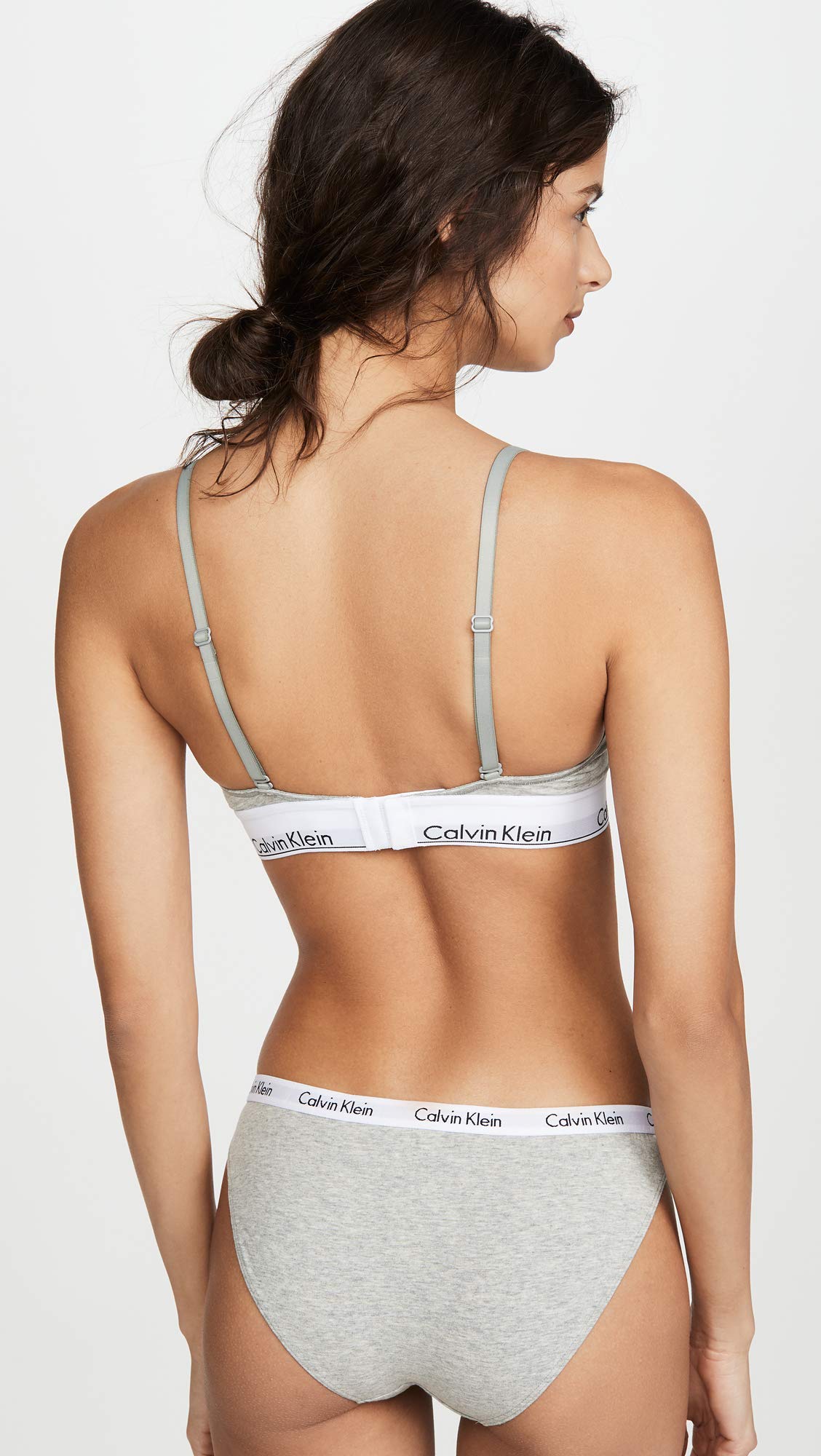 Foto 4 pulgar | Bralette Calvin Klein, Moderno, De Algodón, Ligeramente Forrado, Gris, Xl - Venta Internacional.