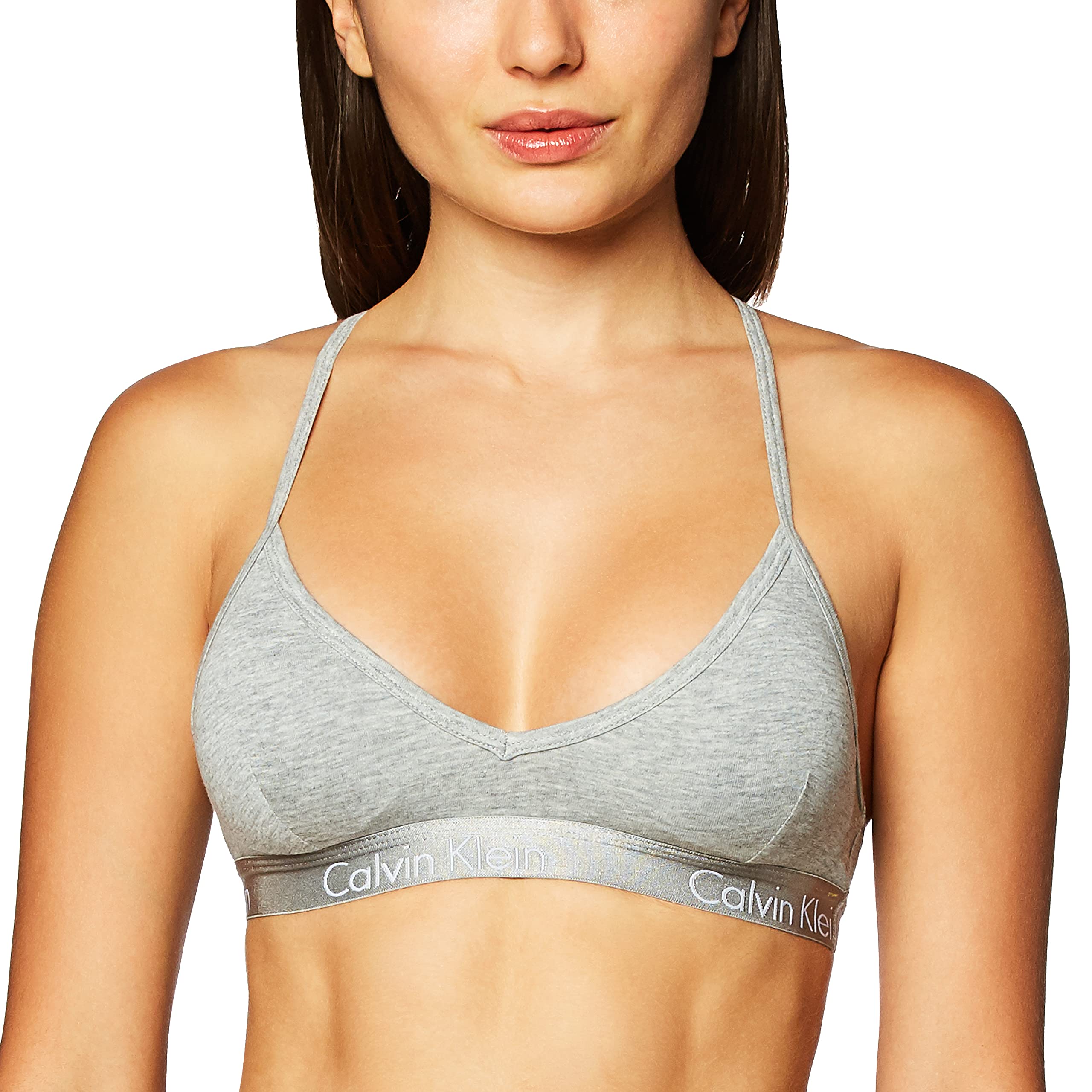 Foto 2 pulgar | Bralette Calvin Klein Motive Gris Jaspeado - Venta Internacional